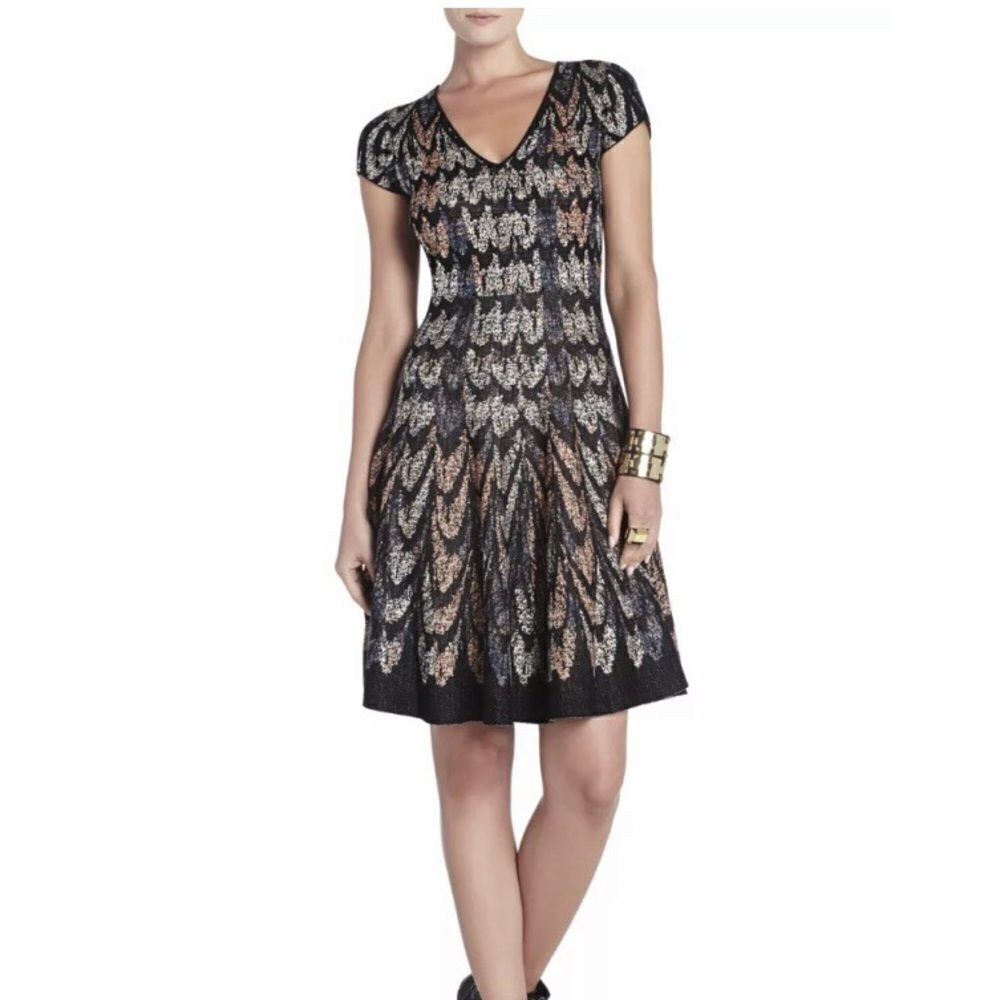 BCBGMAXAZRIA | Violet Feather Cascade Dress